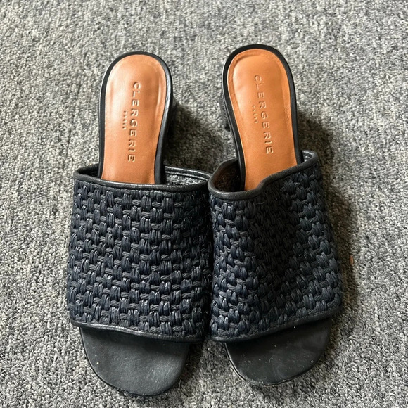 Clergerie Straw Slides with Geometric Heel, size 35.5 - Picture 9 of 11